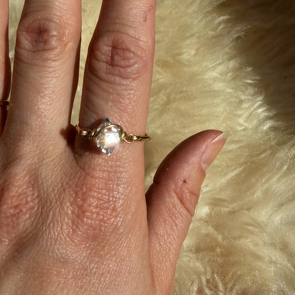 14k Goldfill Herkimer Diamond ring